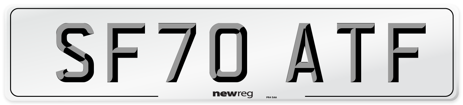 SF70 ATF Number Plate from New Reg
